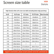 Simple Folding High Density Polyester Projector Film Curtain, Size:120 inch (16:9) Projection Area: 265x150cm