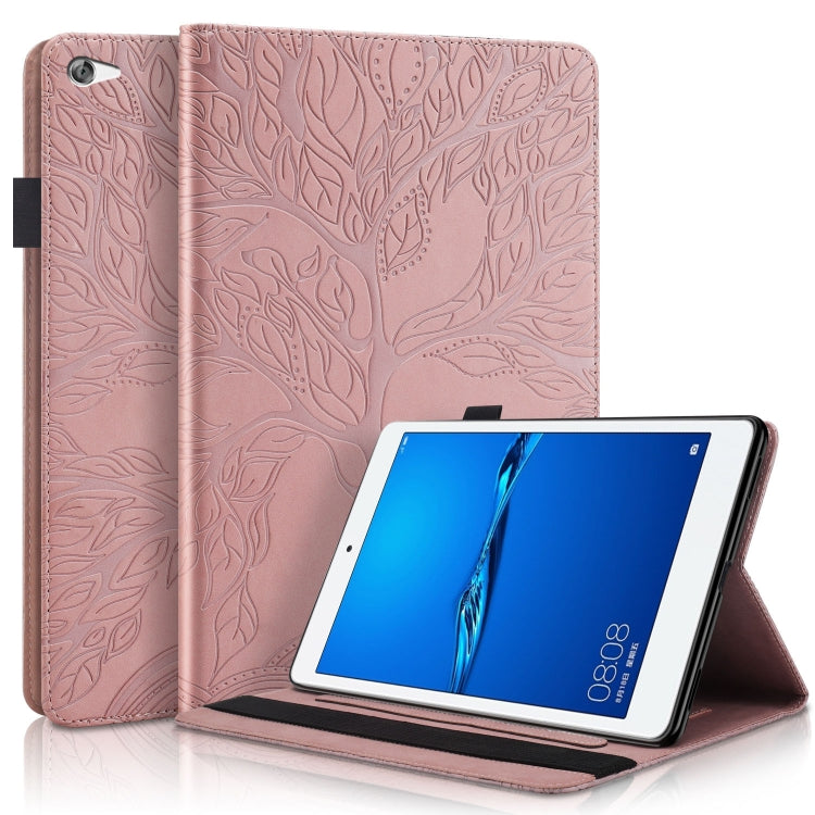 For Huawei Mediapad M5 Lite / C5 10.1 inch Life Tree Series Horizontal Flip Leather Case with Holder & Card Slots & Pen Slot(Rose Gold) - Huawei by PMC TechLife | Online Shopping South Africa | PMC TechLife