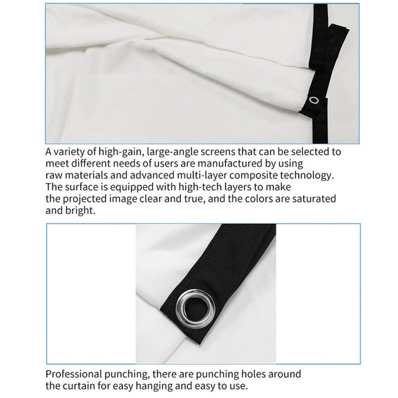 Simple Folding Thin Polyester Projector Film Curtain, Size:120 inch (4:3) Projection Area: 240x180cm