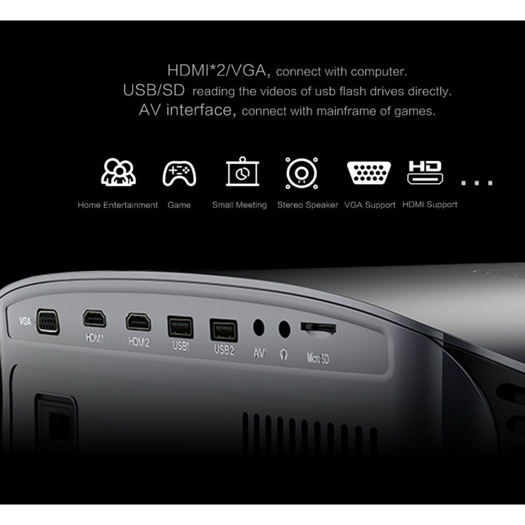YG610 1280x768P Portable Home Theater LED HD Digital Projector, Support Mobile Phone Plug-in Connection - LED Projector by PMC TechLife | Online Shopping South Africa | PMC TechLife | Buy Now Pay Later Mobicred