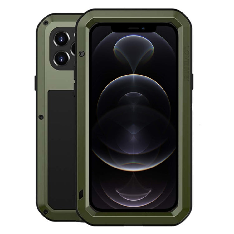 For iPhone 12 Pro LOVE MEI Metal Shockproof Life Waterproof Dustproof Protective Case(Army Green) - free shipping - PMC TechLife - Order now!