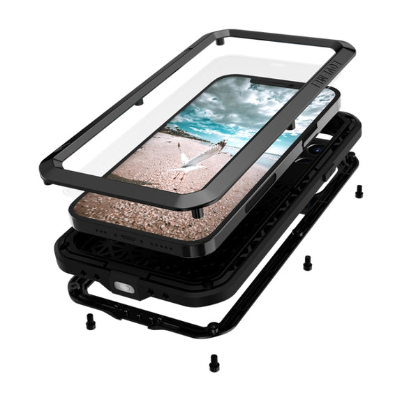 For iPhone 12 Pro LOVE MEI Metal Shockproof Life Water-resistant Dustproof Protective Case(Army Green)