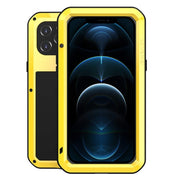 For iPhone 12 Pro Max LOVE MEI Metal Shockproof Life Water-resistant Dustproof Protective Case(Yellow)