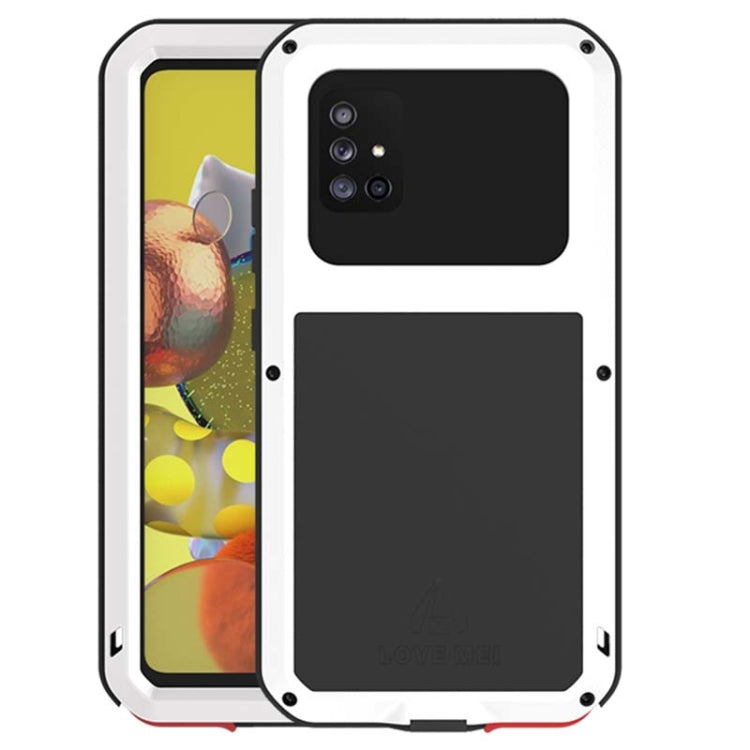 For Samsung Galaxy A51 5G LOVE MEI Metal Shockproof Waterproof Dustproof Protective Case with Glass(White) - Galaxy Phone Cases by LOVE MEI | Online Shopping South Africa | PMC TechLife | Buy Now Pay Later Mobicred