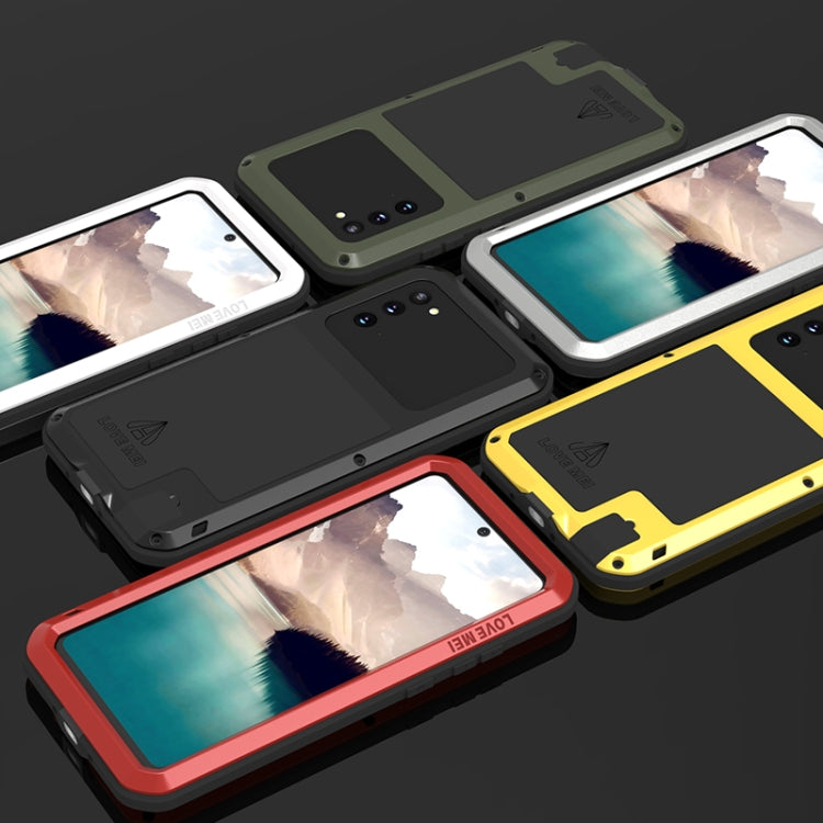 For Samsung Galaxy Note 20 LOVE MEI Metal Shockproof Water-resistant Dustproof Protective Case without Glass(Yellow)