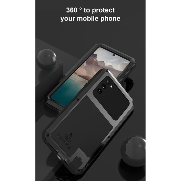 For Samsung Galaxy Note 20 LOVE MEI Metal Shockproof Water-resistant Dustproof Protective Case without Glass(Army Green)