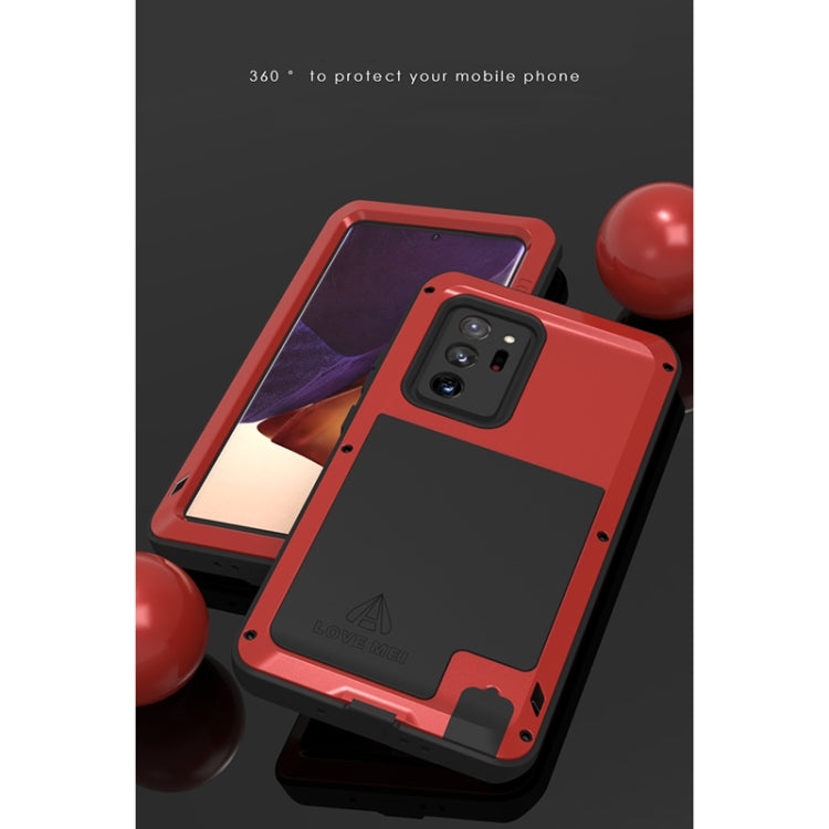 For Samsung Galaxy Note 20 Ultra LOVE MEI Metal Shockproof Water-resistant Dustproof Protective Case without Glass(White)