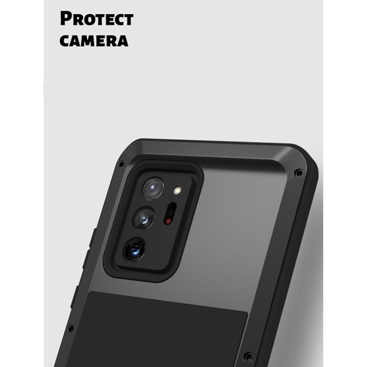 For Samsung Galaxy Note 20 Ultra LOVE MEI Metal Shockproof Water-resistant Dustproof Protective Case without Glass(White)