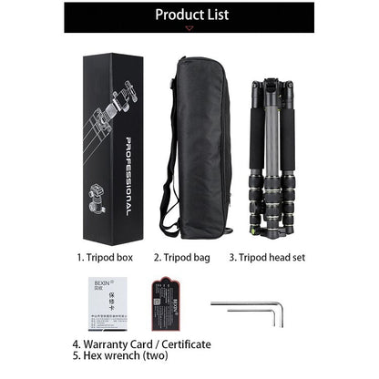 BEXIN BX255C K30 Portable Carbon Fiber Tripod for Camera Dslr - free shipping - PMC Jewellery - Order now!
