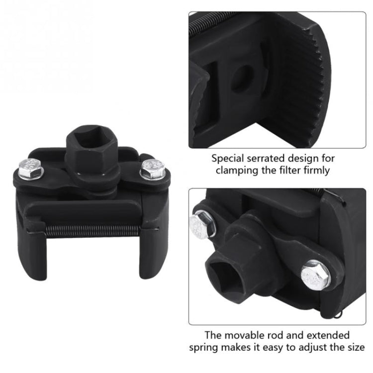 80-105mm Universal Cast Steel Adjustable 2 Jaw Oil Filter Wrench Fuel Remover Removal Tool Two-claw Cast Steel Filter Wrenches - Hand Tool Sets by PMC TechLife | Online Shopping South Africa | PMC TechLife | Buy Now Pay Later Mobicred