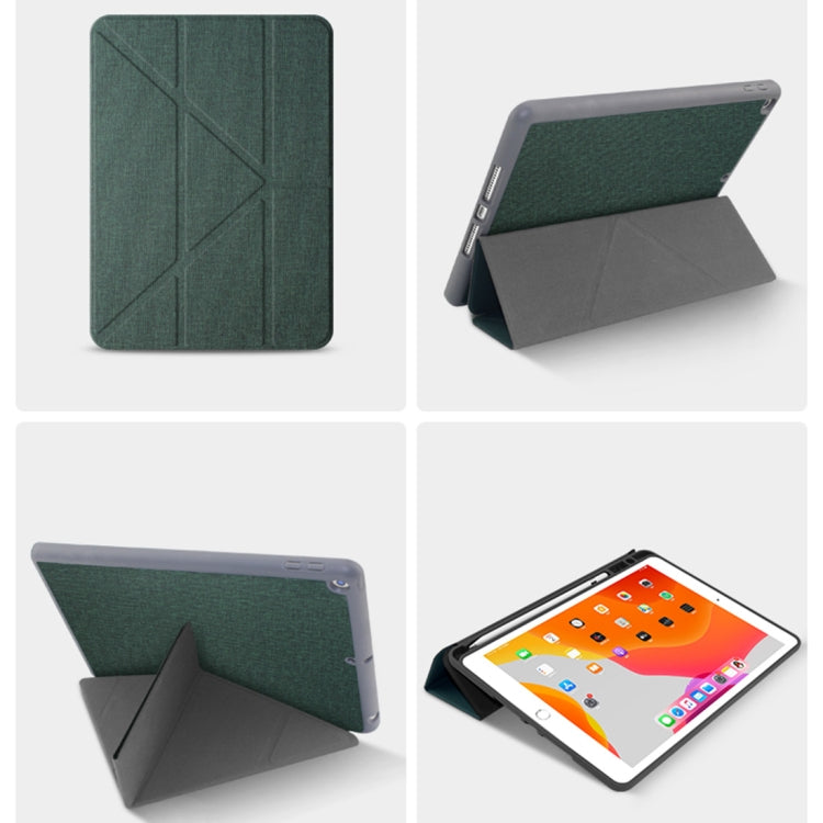 Mutural Multi-fold Smart Leather Tablet Case For iPad Air 2022 / 2020 10.9(Green)