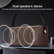 D30 Portable Subwoofer Wooden Bluetooth 4.2 Speaker, Support TF Card & 3.5mm AUX & U Disk Play(Black)