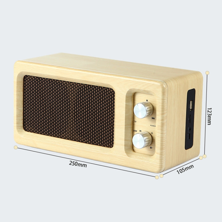 D60 Subwoofer Wooden Bluetooth 4.2 Speaker, Support TF Card & 3.5mm AUX & U Disk Play(Yellow)