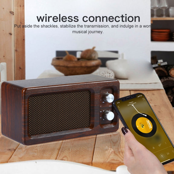 D60 Subwoofer Wooden Bluetooth 4.2 Speaker, Support TF Card & 3.5mm AUX & U Disk Play(Yellow)