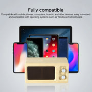 D60 Subwoofer Wooden Bluetooth 4.2 Speaker, Support TF Card & 3.5mm AUX & U Disk Play(Yellow)