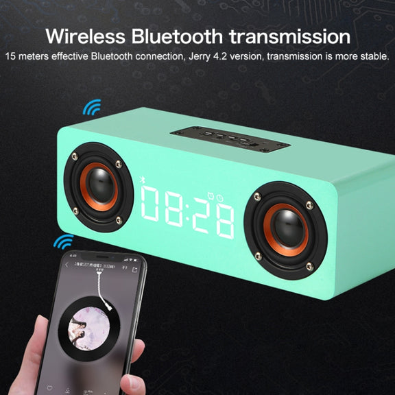 M5 Subwoofer Wooden Bluetooth 4.2 Speaker, Support TF Card & 3.5mm AUX & FM(Graffiti Color)