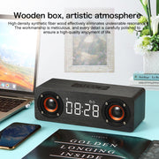 M5 Subwoofer Wooden Bluetooth 4.2 Speaker, Support TF Card & 3.5mm AUX & FM(Black)