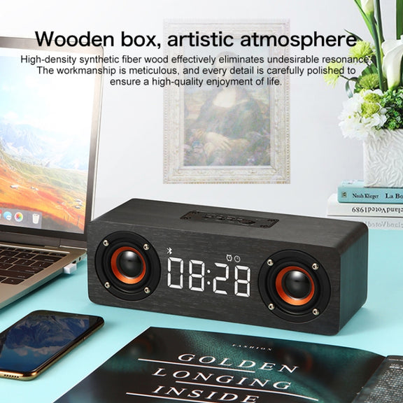 M5 Subwoofer Wooden Bluetooth 4.2 Speaker, Support TF Card & 3.5mm AUX & FM(Graffiti Color)
