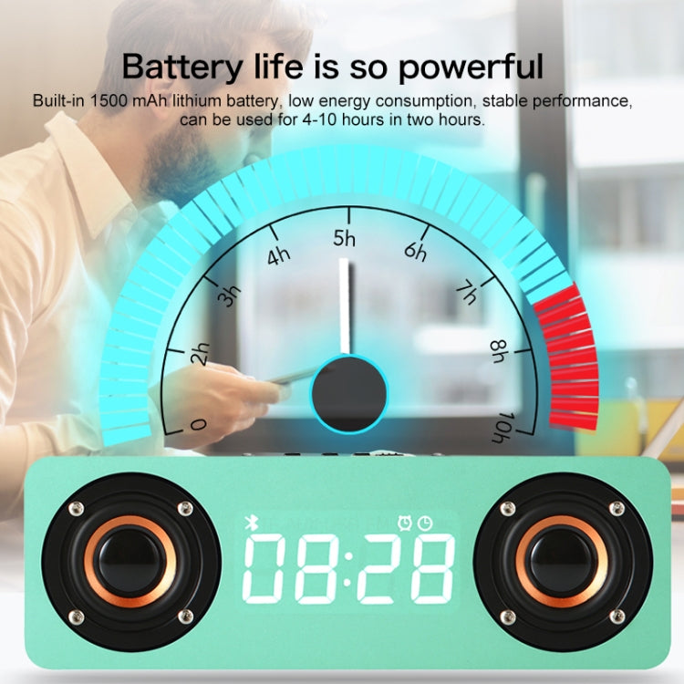 M5 Subwoofer Wooden Bluetooth 4.2 Speaker, Support TF Card & 3.5mm AUX & FM(Graffiti Color)