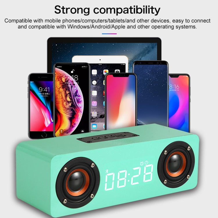 M5 Subwoofer Wooden Bluetooth 4.2 Speaker, Support TF Card & 3.5mm AUX & FM(Black)