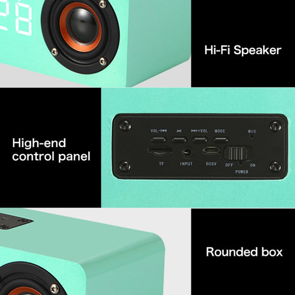 M5 Subwoofer Wooden Bluetooth 4.2 Speaker, Support TF Card & 3.5mm AUX & FM(Black)