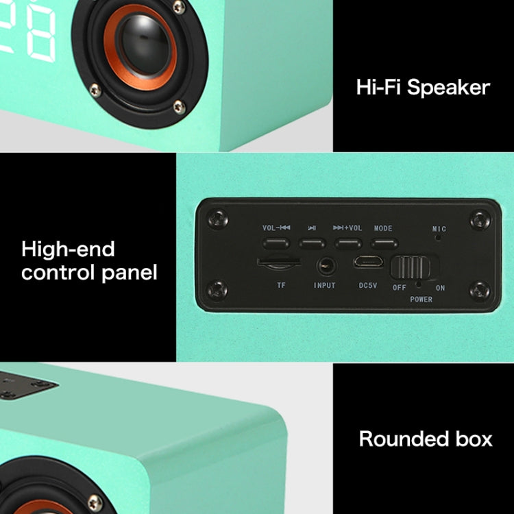 M5 Subwoofer Wooden Bluetooth 4.2 Speaker, Support TF Card & 3.5mm AUX & FM(Graffiti Color)