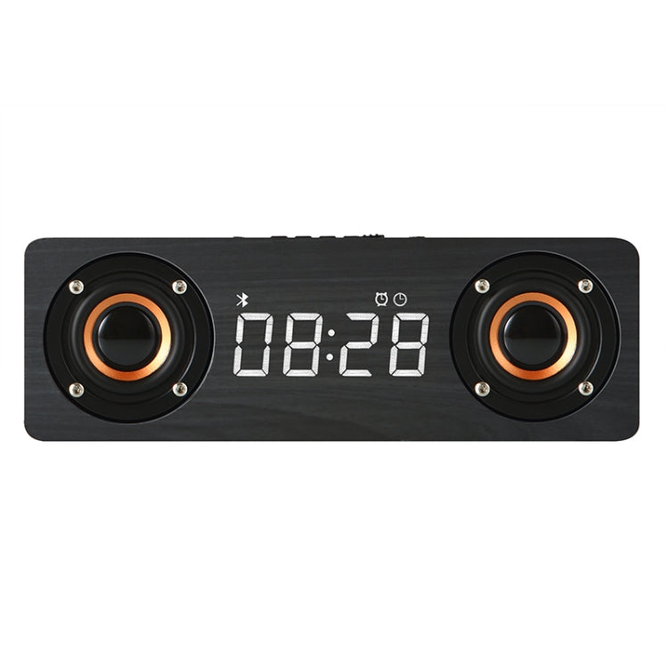 M5C Subwoofer Wooden Clock Bluetooth 4.2 Speaker, Support TF Card & 3.5mm AUX & FM Radio(Grey Wood Grain)