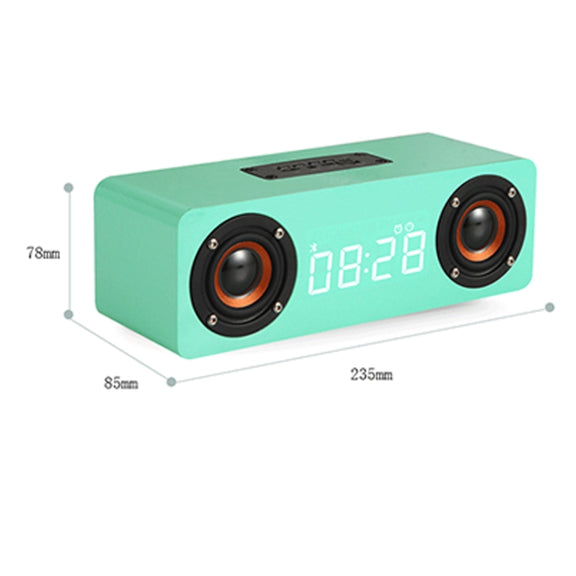 M5C Subwoofer Wooden Clock Bluetooth 4.2 Speaker, Support TF Card & 3.5mm AUX & FM Radio(Grey Wood Grain)