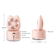BD-MM1 Cat Shape Household Desktop Rechargeable Spray Humidifier Fan (White)