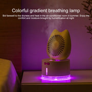 BD-MM1 Cat Shape Household Desktop Rechargeable Spray Humidifier Fan (White)