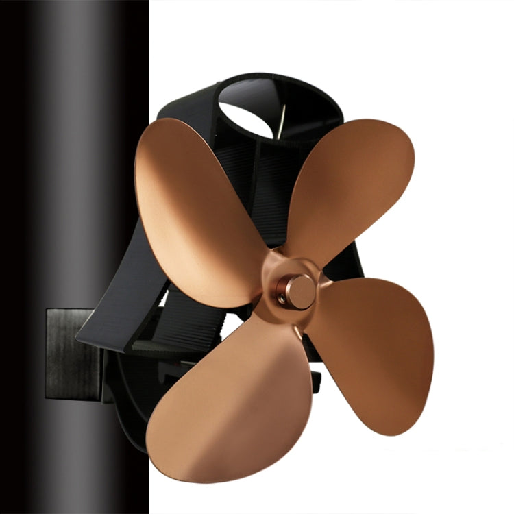 YL-105 4-Blade Aluminum Heat Powered Fireplace Stove Fan(Bronze)