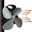 YL-105 4-Blade Aluminum Heat Powered Fireplace Stove Fan(Grey) - Fireplace Fan by PMC TechLife | Online Shopping South Africa | PMC TechLife | Buy Now Pay Later Mobicred