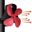 YL-105 4-Blade Aluminum Heat Powered Fireplace Stove Fan(Rose Red) - Fireplace Fan by PMC TechLife | Online Shopping South Africa | PMC TechLife | Buy Now Pay Later Mobicred