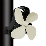 YL-105 4-Blade Aluminum Heat Powered Fireplace Stove Fan(White)