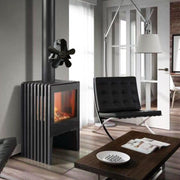YL-106 5-Blade High Temperature Aluminum Heat Powered Fireplace Stove Fan(Rose Red)