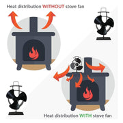 YL401 3-Blade High Temperature Metal Heat Powered Fireplace Stove Fan (Gold)