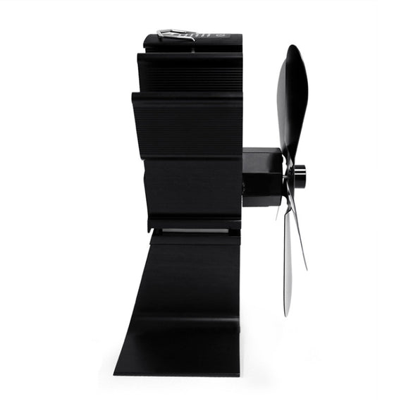 YL602 5-Blade High Temperature Metal Heat Powered Fireplace Stove Fan (Black)