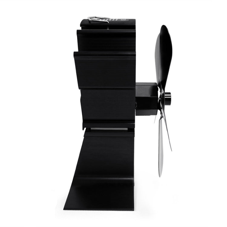 YL602 5-Blade High Temperature Metal Heat Powered Fireplace Stove Fan (Black)