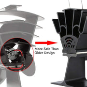 YL602 5-Blade High Temperature Metal Heat Powered Fireplace Stove Fan (Black)