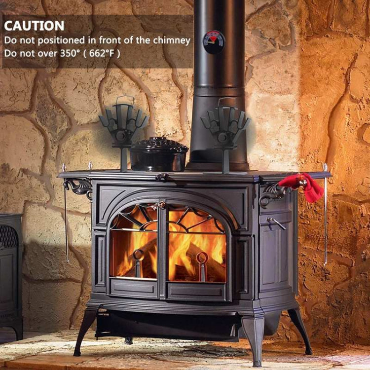 YL602 5-Blade High Temperature Metal Heat Powered Fireplace Stove Fan (Rose Red)
