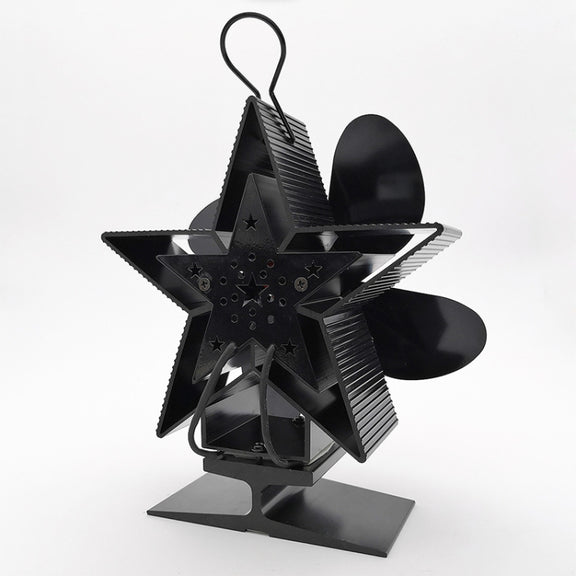 4-Blade Aluminum Heat Powered Fireplace Stove Fan (Gold)
