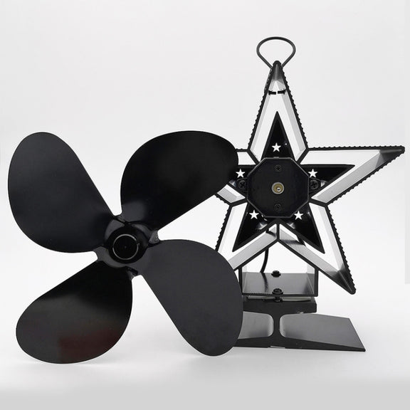 4-Blade Aluminum Heat Powered Fireplace Stove Fan (Gold)
