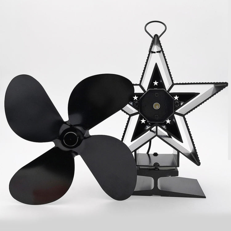 4-Blade Aluminum Heat Powered Fireplace Stove Fan (Gold)
