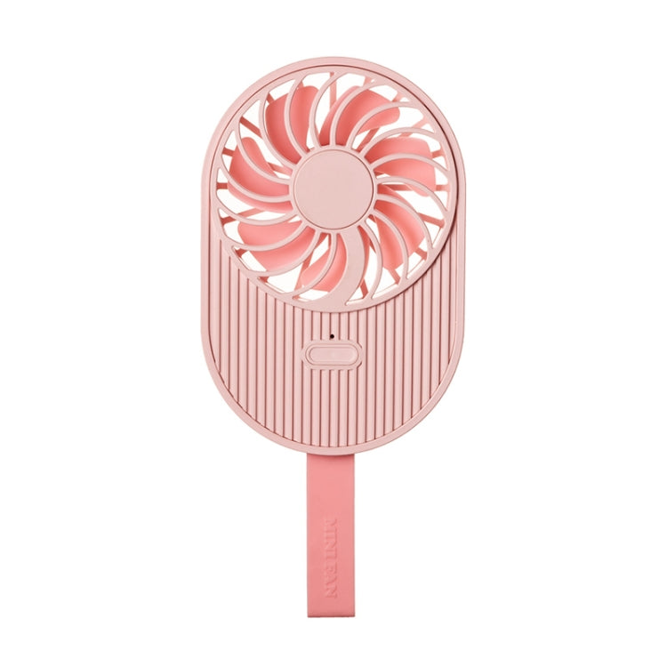 LLD-17 0.7-1.2W Ice Cream Shape Portable 2 Speed Control USB Charging Handheld Fan with Lanyard (Pink) - Electric Fans by PMC TechLife | Online Shopping South Africa | PMC TechLife | Buy Now Pay Later Mobicred