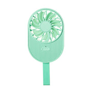 LLD-17 0.7-1.2W Ice Cream Shape Portable 2 Speed Control USB Charging Handheld Fan with Lanyard (Green)