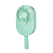 LLD-17 0.7-1.2W Ice Cream Shape Portable 2 Speed Control USB Charging Handheld Fan with Lanyard (Green)