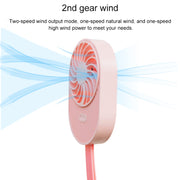 LLD-17 0.7-1.2W Ice Cream Shape Portable 2 Speed Control USB Charging Handheld Fan with Lanyard (Green)