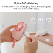 LLD-17 0.7-1.2W Ice Cream Shape Portable 2 Speed Control USB Charging Handheld Fan with Lanyard (Green)