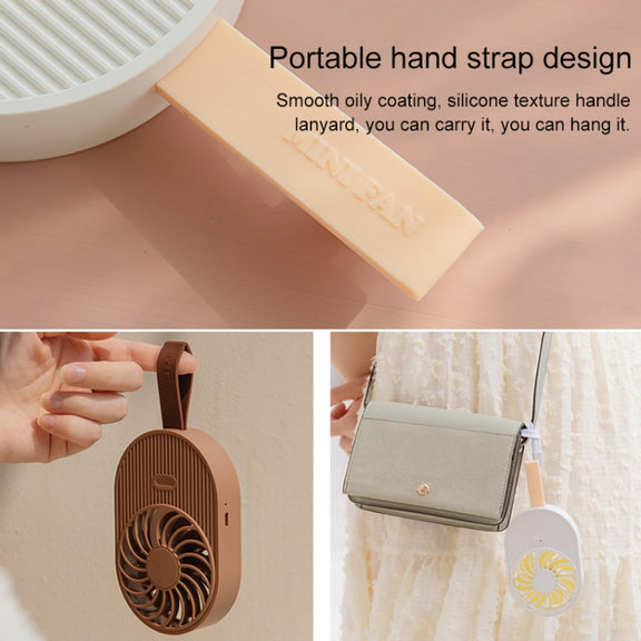 LLD-17 0.7-1.2W Ice Cream Shape Portable 2 Speed Control USB Charging Handheld Fan with Lanyard (Green)