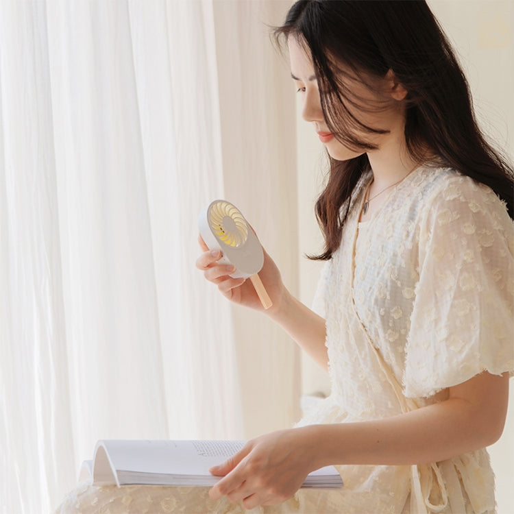 LLD-17 0.7-1.2W Ice Cream Shape Portable 2 Speed Control USB Charging Handheld Fan with Lanyard (Green) - Electric Fans by PMC TechLife | Online Shopping South Africa | PMC TechLife | Buy Now Pay Later Mobicred